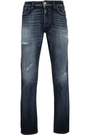 Emporio Armani Jean droit à effet délavé