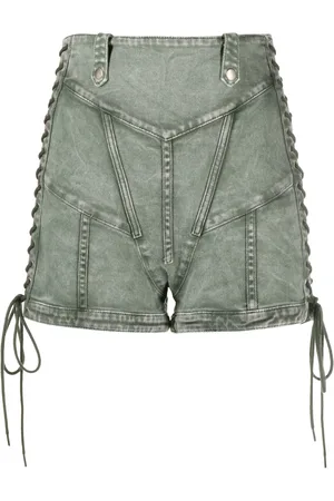 Jean Paul Gaultier Short en jean à détail de laçage