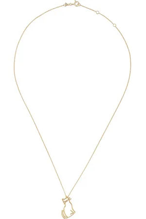 Aliita Collier à pendentif chat en jaune 9ct