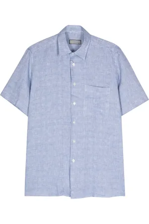 CANALI Chemise en lin à manches courtes