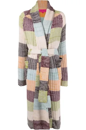 THE ELDER STATESMAN Cardigan Oasis rayé en cachemire