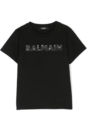 Balmain T-shirt à logo brodé de sequins