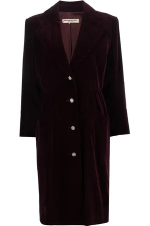 Saint Laurent Manteau en velours à simple boutonnage