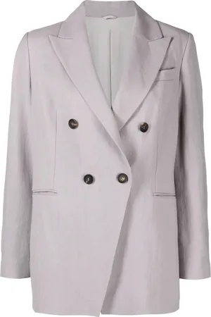 Brunello Cucinelli Blazer tissé à boutonnière croisée