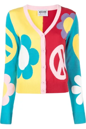 Moschino Cardigan en coton à motif intarsia