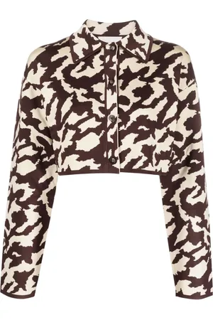 Nanushka Veste crop à imprimé animalier