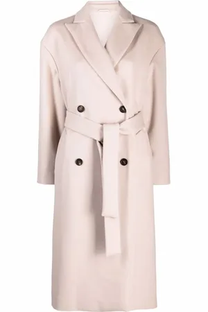 Brunello Cucinelli Manteau en cachemire mélangé à boutonnière croisée