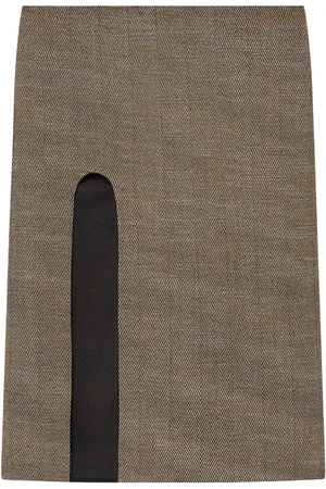 Stella McCartney Jupe fendue en tweed à coupe mi-longue