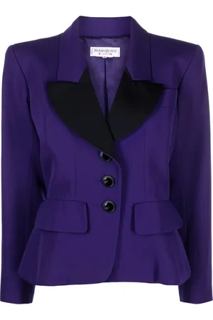 Saint Laurent Veste à revers contrastants