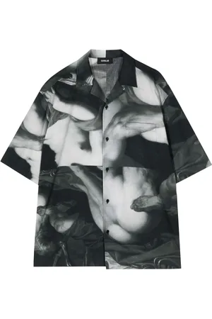 EgonLab Chemise en coton à imprimé graphique