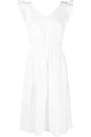 Paul Smith Robe mi-longue volantée à broderies