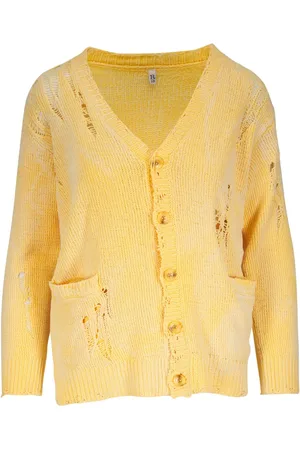 R13 Cardigan à effet usé