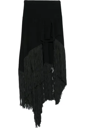 Serafini Jupe longue élastique à franges