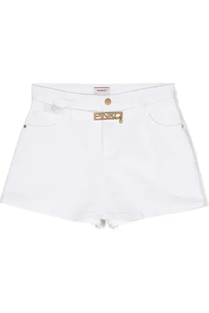 Pinko Short en jean ceinturé à boucle logo