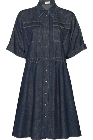 Brunello Cucinelli Robe-chemise mi-longue en jean