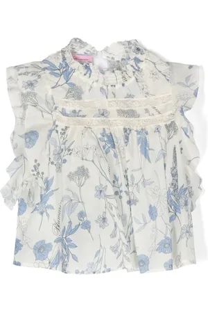 MISS BLUMARINE Blouse volantée à fleurs