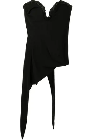 AMBUSH VISCOSE/VOILE CORSET BLACK