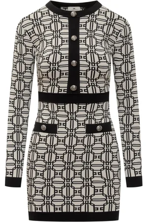 Elisabetta Franchi Robe courte en maille à logo