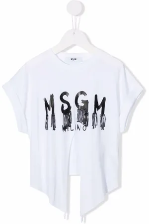Msgm T-shirt asymétrique à logo imprimé