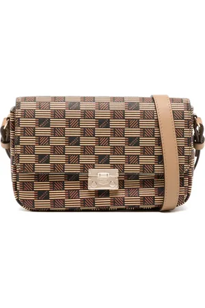 MOREAU Sac porté épaule en cuir à imprimé monogrammé