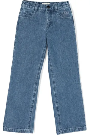 Fendi Jean droit à logo brodé