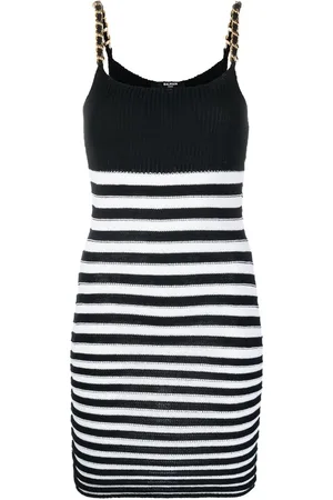 Balmain Robe en maille à design sans manches
