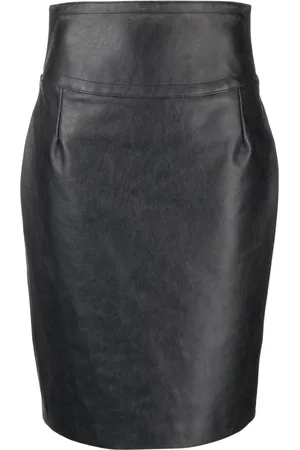 Givenchy Jupe crayon en cuir à détails de boucles