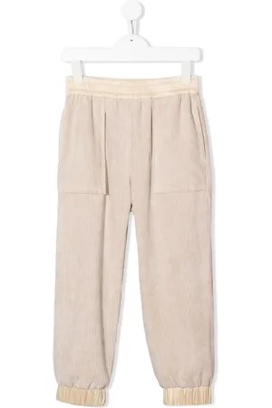 Moncler Pantalon en velours côtelé à patch logo