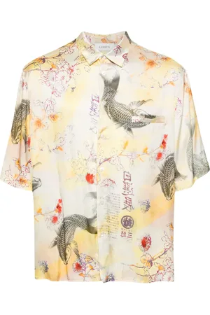 LANEUS Chemise à imprimé graphique
