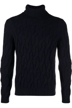 ZANONE Pull en maille torsadée à col roulé