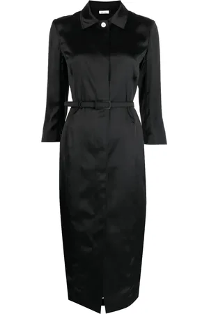 Thom Browne Robe-chemise en satin à taille ceinturée