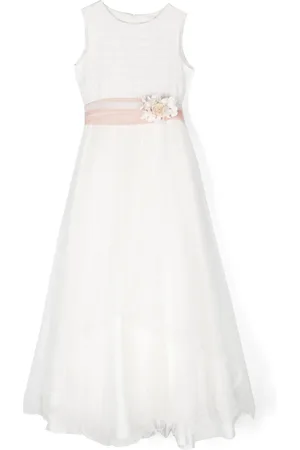 Mimilù Robe longue à fleurs appliquées