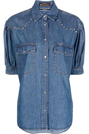 Jacob Cohen Chemise en jean à ornements en cristal