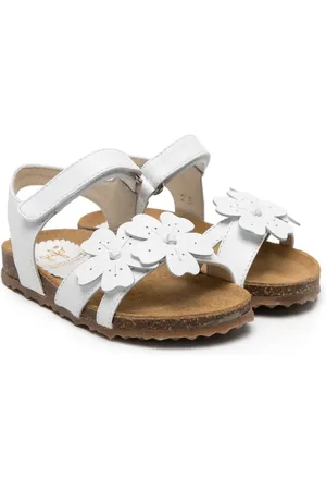 Il gufo Sandales en cuir à fleurs appliquées