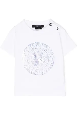 Balmain T-shirt en coton à logo imprimé
