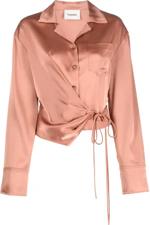 Nanushka Chemise cache-cœur à fini satiné