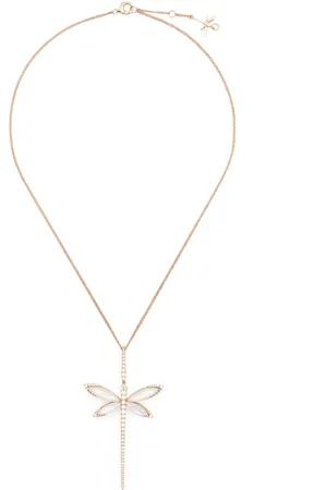 ANAPSARA Collier Small Dragonfly en or 18ct pavé de diamants