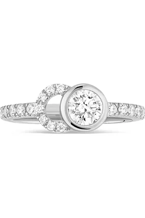 COURBET Bague CO en or blanc recyclé 18ct demi-pavée de diamants créés en laboratoire