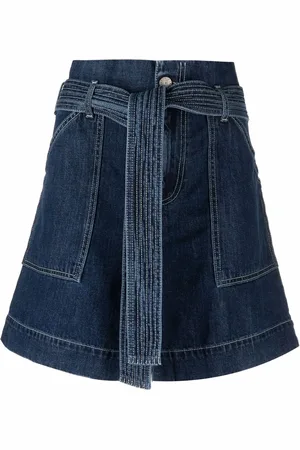 P.A.R.O.S.H. Short en jean à taille froncée