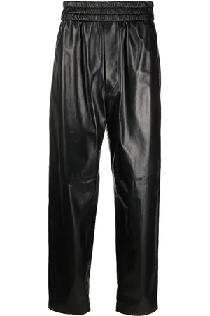 Isabel Marant Pantalon en cuir à taille haute