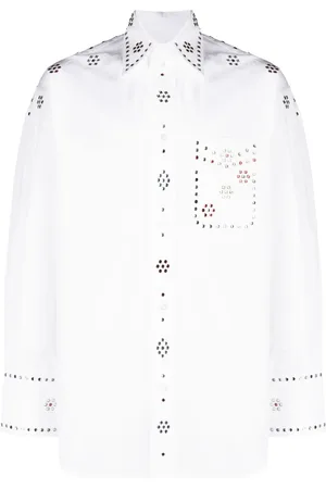 Bluemarble Chemise en coton à ornements strassés