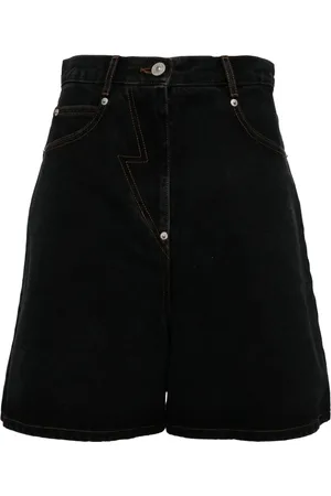 pushBUTTON Short en jean à patch logo