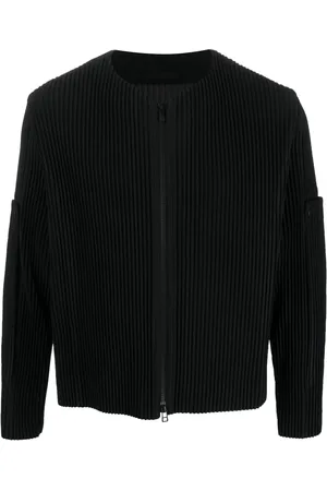 Issey Miyake Veste zippée à design plissé