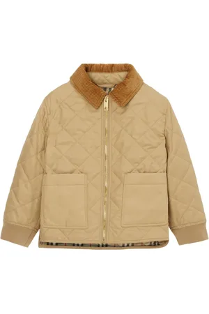 Burberry Veste matelassée à col en velours côtelé