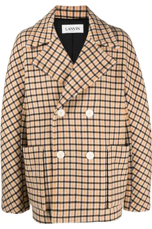 Lanvin Caban en laine vierge à carreaux