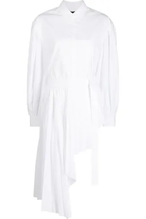 JUUN.J Robe-chemise plissée à coupe asymétrique