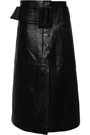 REMAIN Jupe mi-longue en cuir