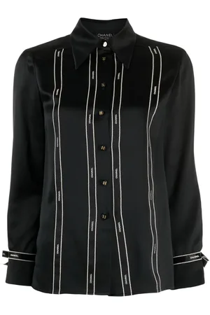 CHANEL Blouse en soie à bande logo (1994)