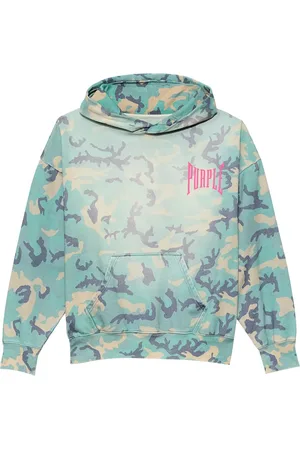 Purple Brand Hoodie en coton à imprimé camouflage
