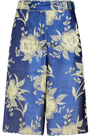 Etro Short ceinturée à fleurs en jacquard
